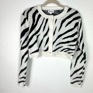 Revolve x Superdown Zebra crop sweater cardigan size S